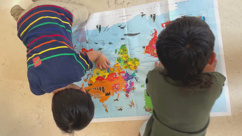 World Map for Kids 3 x 2 Ft Educational Wall Poster Learning Chart Ages (5–11 Years)