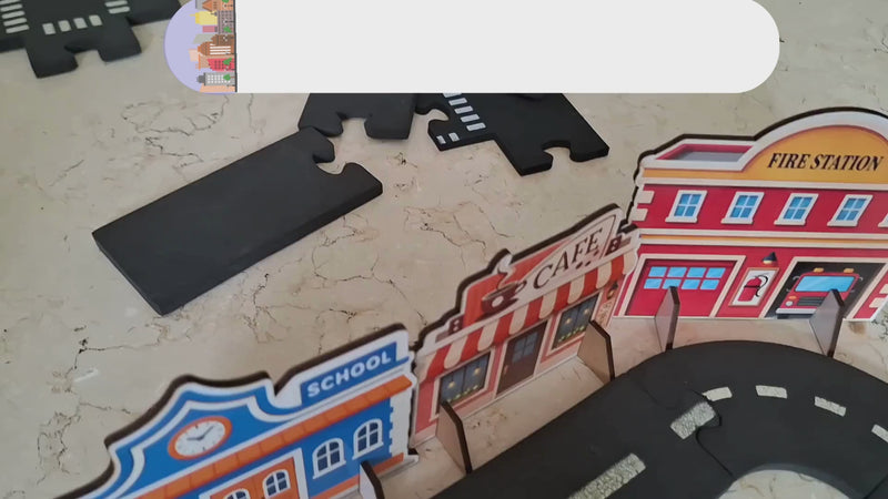 Build Your Own City Road Track Set | 45-Piece Flexible Road Puzzle Toy for Boys & Girls Ages 3+
