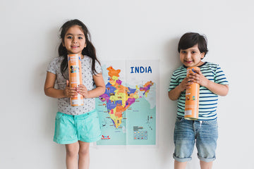 India Map with Reusable Stickers - Set of 5 pcs