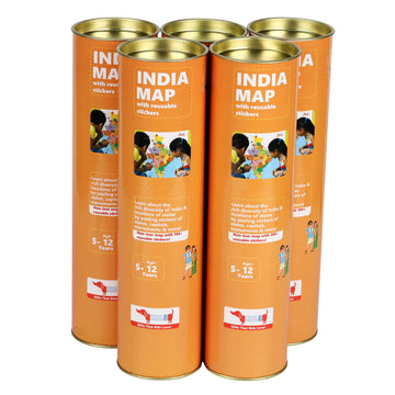 India Map with Reusable Stickers – Set of 5 pcs
