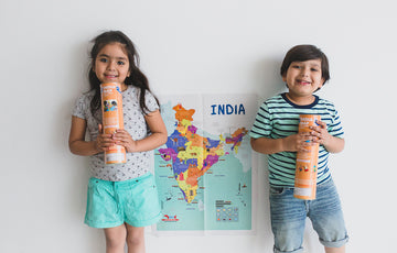 India Map with Reusable Stickers - Set of 5 pcs