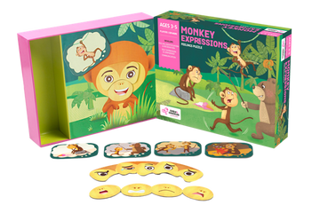 Chalk and Chuckles Monkey Expressions Preschooler Feelings Puzzle Ages 2 to 6 Years Old Promotes Social Emotional Learning