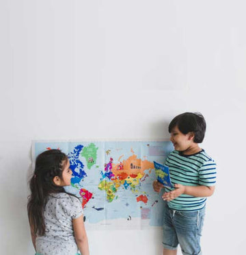 World Map Activity Kit With Reusable Stickers