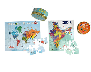 Around the World Map Puzzles Combo