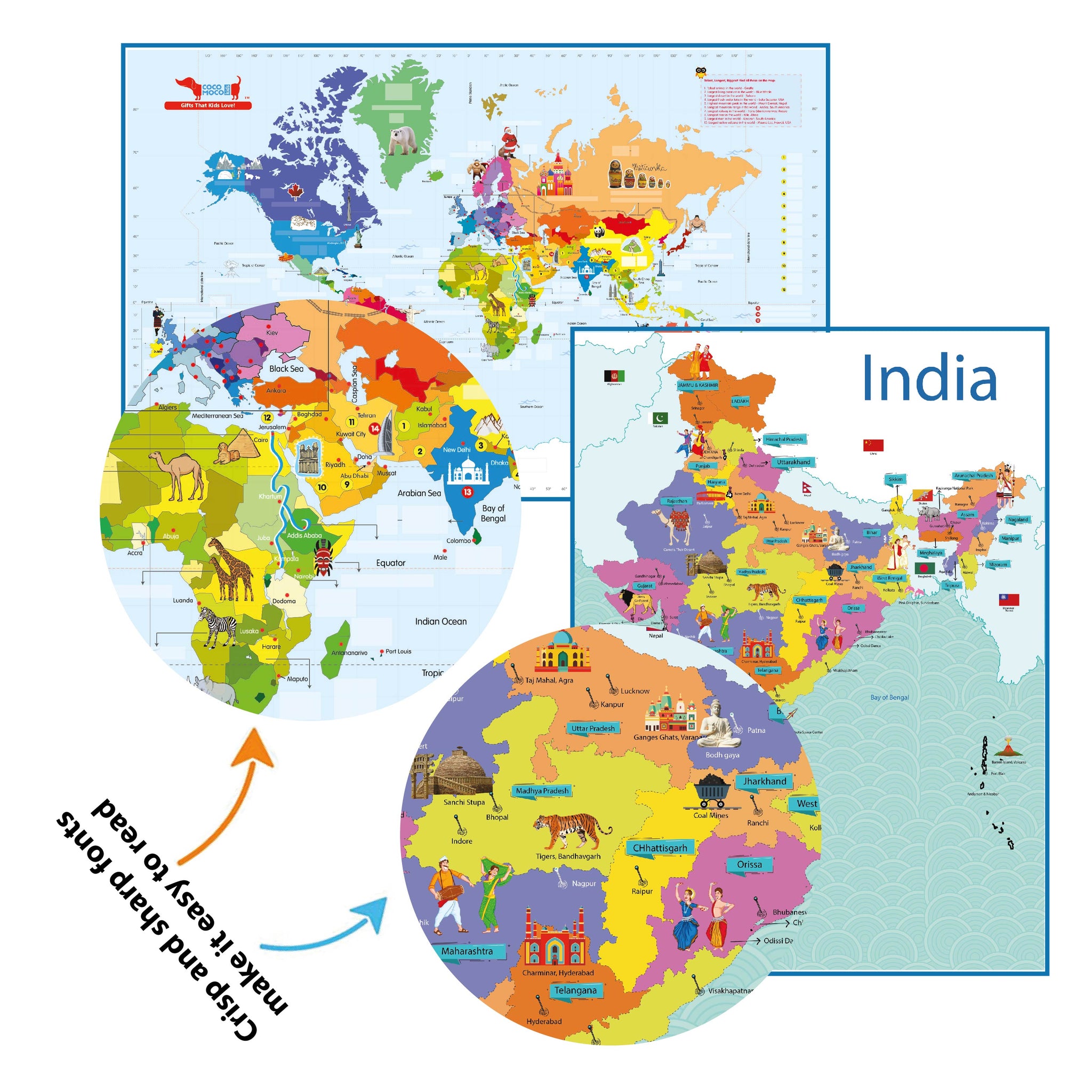 Around the World Maps Combo Pack